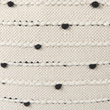 Amaira 16.0L x 16.0W x 16.0H Cream/Black/White patterned Wool and Cotton Pouf from Mercana - Luna Furniture
