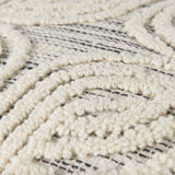 Amaya 16.0L x 16.0W x 16.0H Cream/Black/Gray Wool and Cotton Pouf from Mercana - Luna Furniture