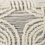 Amaya 16.0L x 16.0W x 16.0H Cream/Black/Gray Wool and Cotton Pouf from Mercana - Luna Furniture