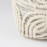 Amaya 16.0L x 16.0W x 16.0H Cream/Black/Gray Wool and Cotton Pouf from Mercana - Luna Furniture