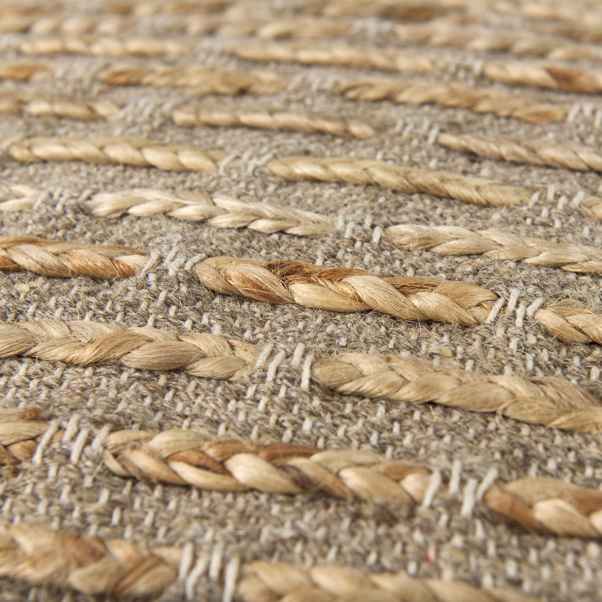 Binita 16.0L x 16.0W x 16.0H Gray/Brown Hemp Wool and Cotton Pouf from Mercana - Luna Furniture