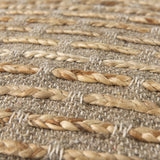 Binita 16.0L x 16.0W x 16.0H Gray/Brown Hemp Wool and Cotton Pouf from Mercana - Luna Furniture
