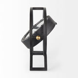 Gaston Gray Metal Circular Table Clock from Mercana - Luna Furniture