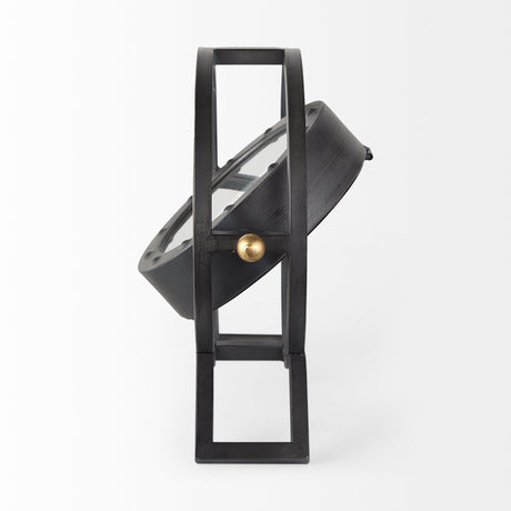 Gaston Gray Metal Circular Table Clock from Mercana - Luna Furniture