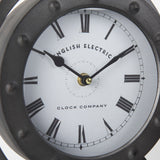 Gaston Gray Metal Circular Table Clock from Mercana - Luna Furniture