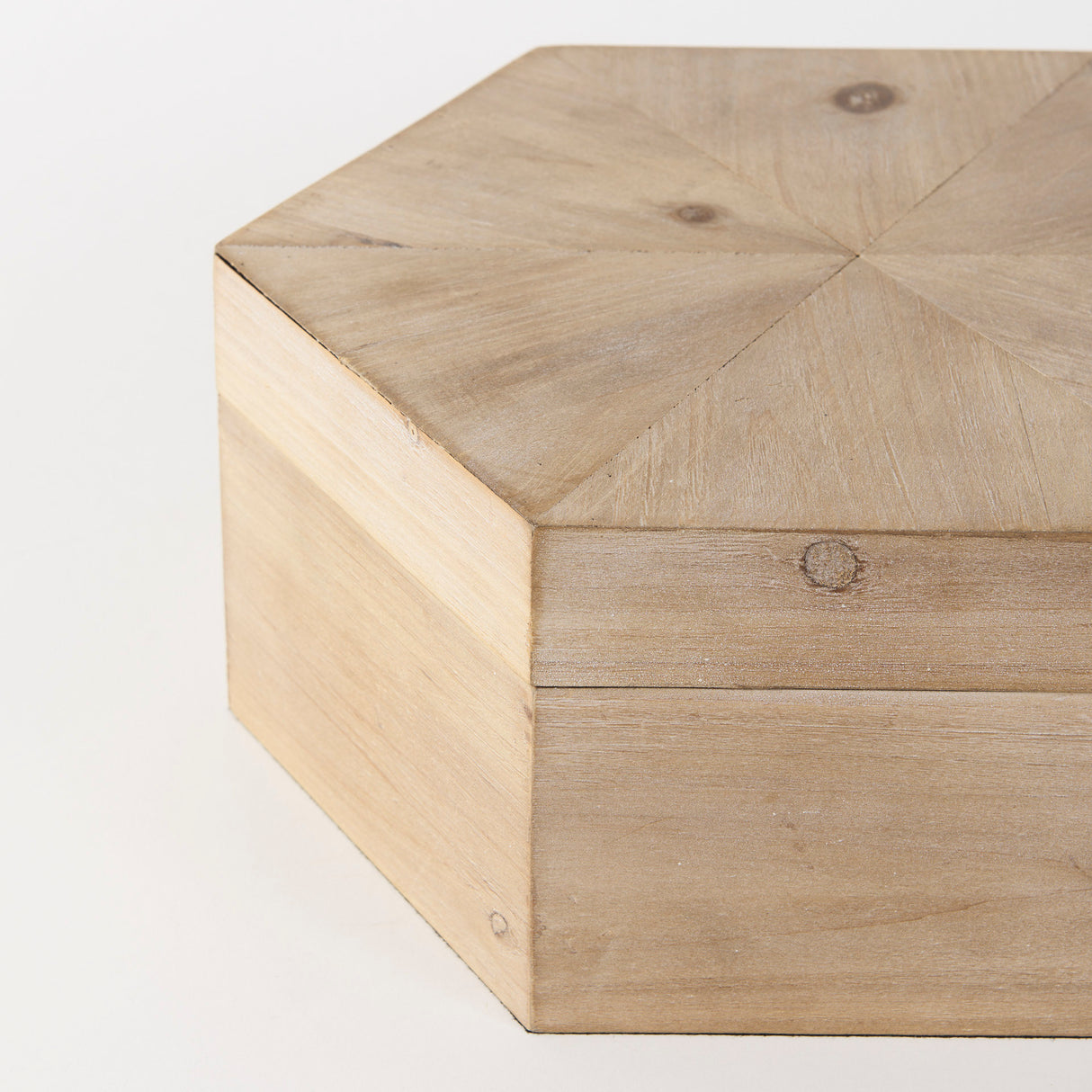 Elyse (Set of 2) 14L x 12W Brown Wooden Hexagonal Boxes from Mercana - Luna Furniture