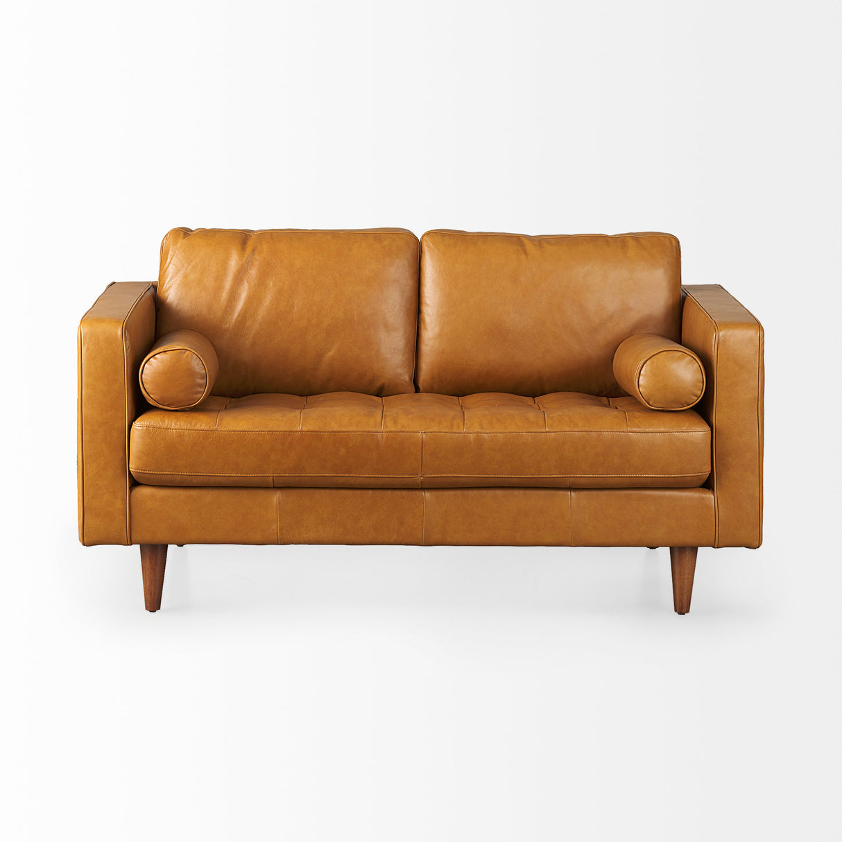 Svend 65.0L x 38.0W x 34.0H Tan Leather Love Seat Sofa from Mercana - Luna Furniture