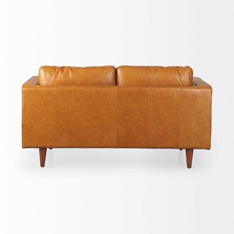 Svend 65.0L x 38.0W x 34.0H Tan Leather Love Seat Sofa from Mercana - Luna Furniture