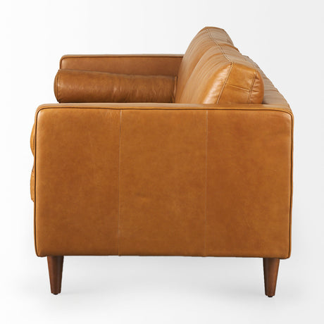 Svend 88.0L x 38.0W x 34.0H Tan Leather Sofa from Mercana - Luna Furniture