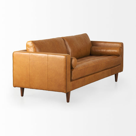 Svend 88.0L x 38.0W x 34.0H Tan Leather Sofa from Mercana - Luna Furniture