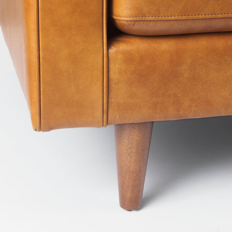 Svend 88.0L x 38.0W x 34.0H Tan Leather Sofa from Mercana - Luna Furniture