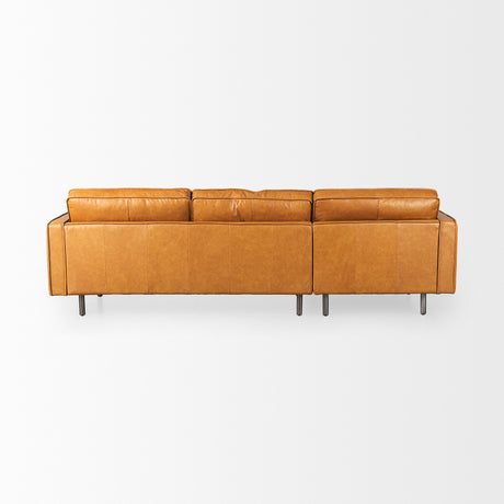 D'Arcy 111"L x 70"D x 33"H Tan Leather Left Chaise Sectional from Mercana - Luna Furniture