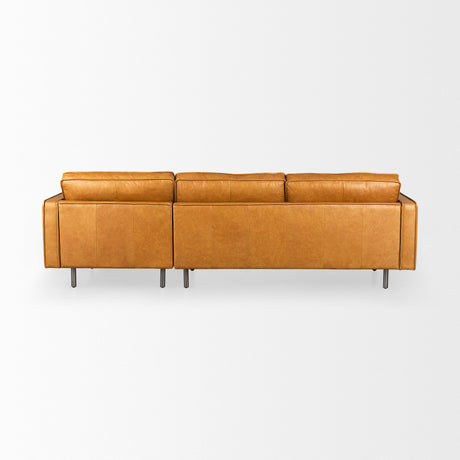 D'Arcy 111"L x 70"D x 33"H Tan Leather Right Chaise Sectional from Mercana - Luna Furniture