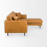 D'Arcy 111"L x 70"D x 33"H Tan Leather Right Chaise Sectional from Mercana - Luna Furniture