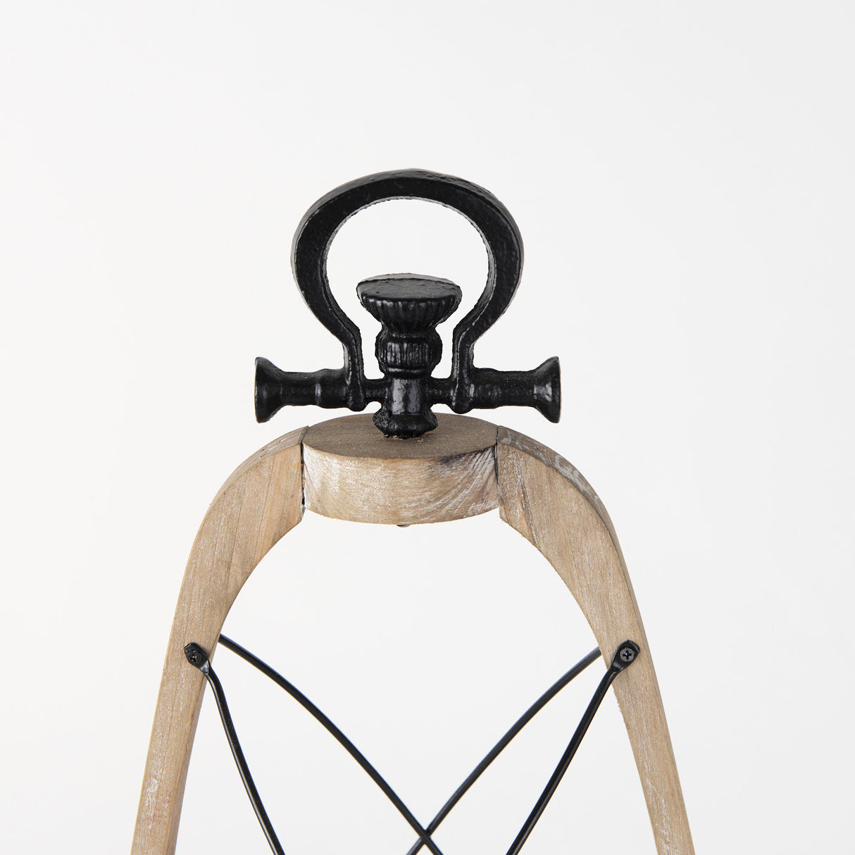 Zain I Small Brown Wooden Vintage Inspired Candle Holder Lantern from Mercana - Luna Furniture