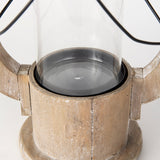 Zain I Small Brown Wooden Vintage Inspired Candle Holder Lantern from Mercana - Luna Furniture