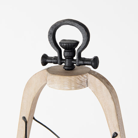 Zain II Large Brown Wooden Vintage Inspired Candle Holder Lantern from Mercana - Luna Furniture
