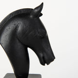 Hidalgo (Set of 2) 14L x 3W Black Majestic Horse Bookends from Mercana - Luna Furniture