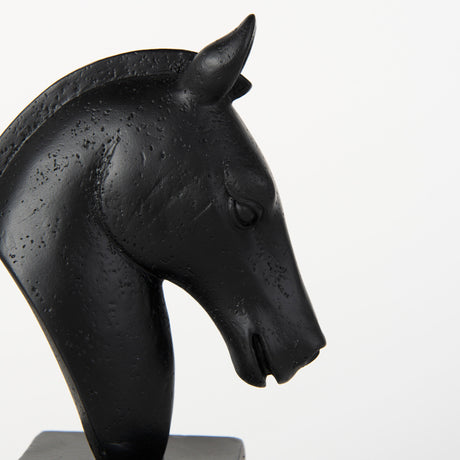Hidalgo (Set of 2) 14L x 3W Black Majestic Horse Bookends from Mercana - Luna Furniture