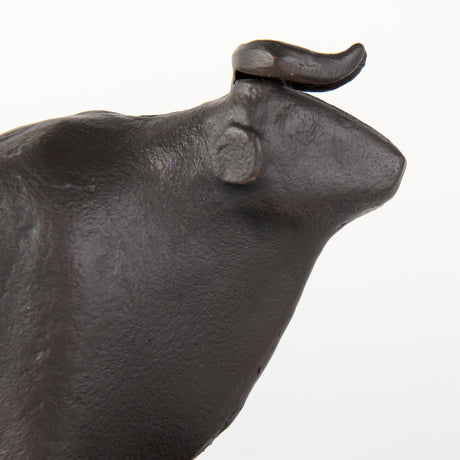 Taurus III (Set of 2) 9L x 4W Black Cast Aluminum Bull Bookends from Mercana - Luna Furniture