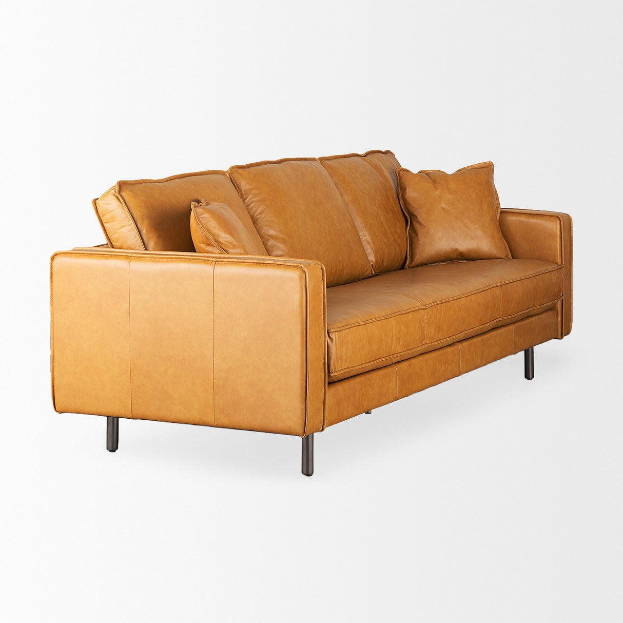 D'Arcy 88.0L x 37.0W x 34.0H Tan Leather Sofa from Mercana - Luna Furniture