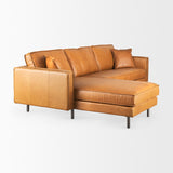D'Arcy 111"L x 70"D x 33"H Tan Leather Left Chaise Sectional from Mercana - Luna Furniture