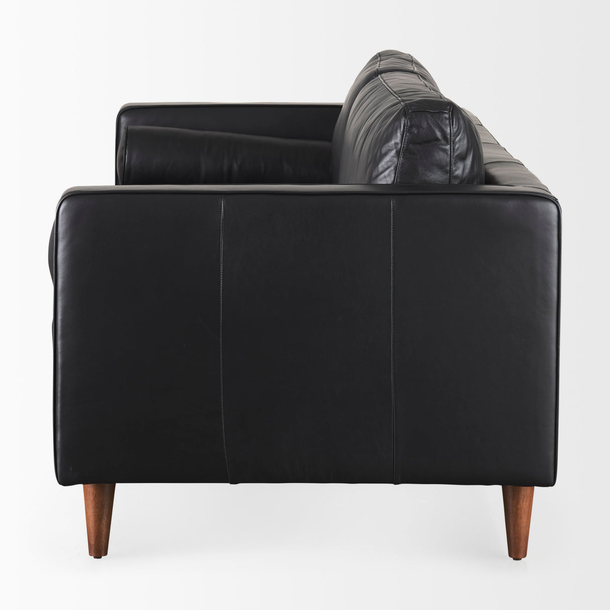 Svend 88.0L x 38.0W x 34.0H Black Leather Sofa from Mercana - Luna Furniture