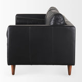 Svend 88.0L x 38.0W x 34.0H Black Leather Sofa from Mercana - Luna Furniture