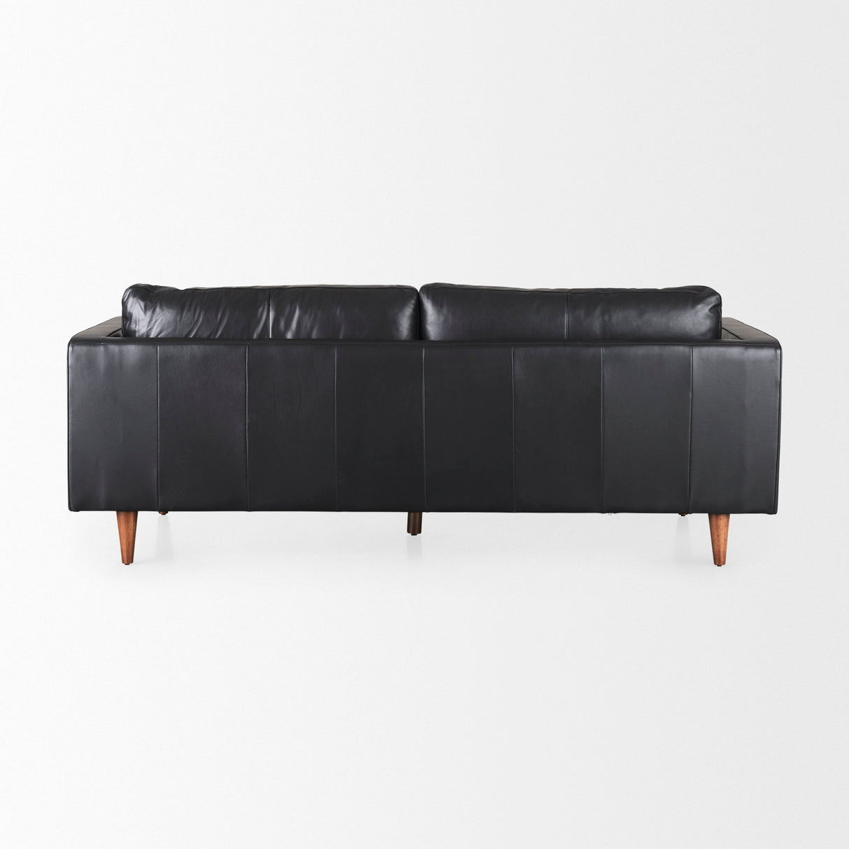 Svend 88.0L x 38.0W x 34.0H Black Leather Sofa from Mercana - Luna Furniture