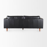 Svend 88.0L x 38.0W x 34.0H Black Leather Sofa from Mercana - Luna Furniture