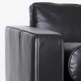 Svend 88.0L x 38.0W x 34.0H Black Leather Sofa from Mercana - Luna Furniture