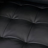 Svend 88.0L x 38.0W x 34.0H Black Leather Sofa from Mercana - Luna Furniture