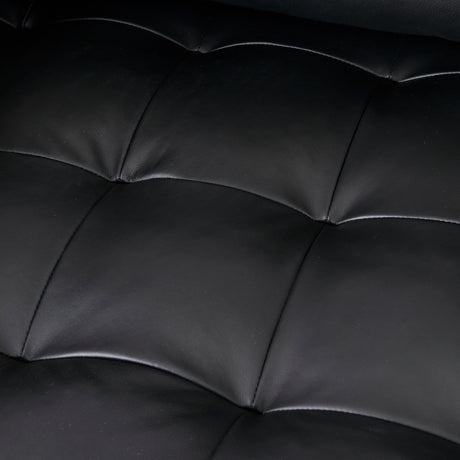 Svend 88.0L x 38.0W x 34.0H Black Leather Sofa from Mercana - Luna Furniture