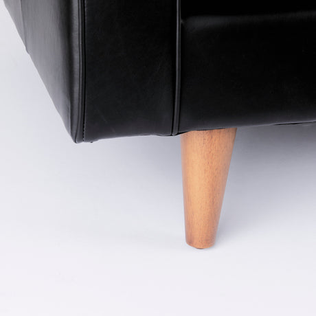 Svend 88.0L x 38.0W x 34.0H Black Leather Sofa from Mercana - Luna Furniture
