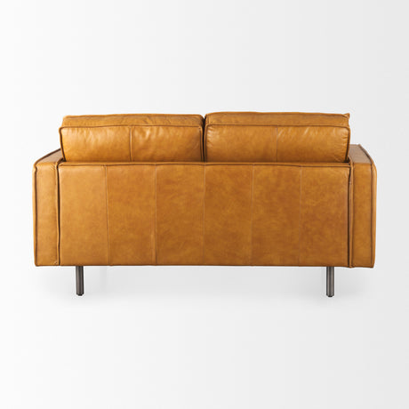 D'Arcy 65.0L x 37.0W x 34.0H Tan Leather Love Seat from Mercana - Luna Furniture