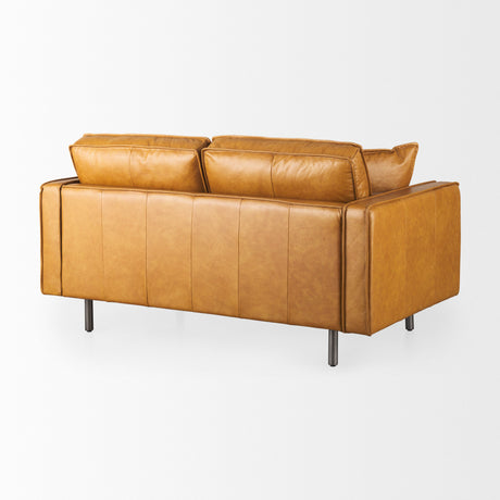 D'Arcy 65.0L x 37.0W x 34.0H Tan Leather Love Seat from Mercana - Luna Furniture