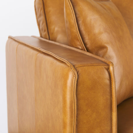 D'Arcy 65.0L x 37.0W x 34.0H Tan Leather Love Seat from Mercana - Luna Furniture