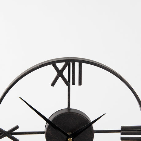 Oris Black Metal/Wood Open Frame Table Clock from Mercana - Luna Furniture