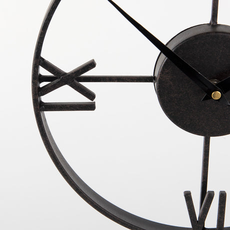Oris Black Metal/Wood Open Frame Table Clock from Mercana - Luna Furniture