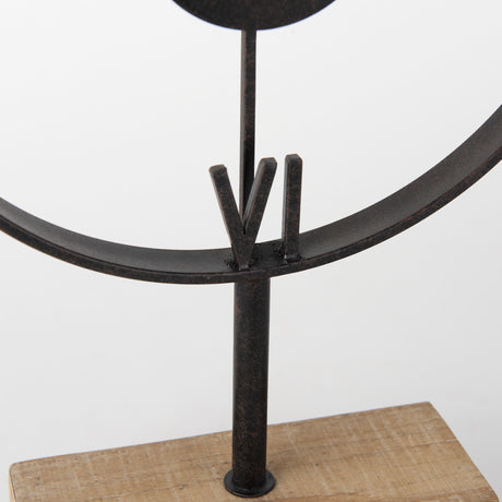 Oris Black Metal/Wood Open Frame Table Clock from Mercana - Luna Furniture