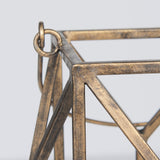 Ivy Small Gold Metal Geometric Cage Candle Holder Lantern from Mercana - Luna Furniture