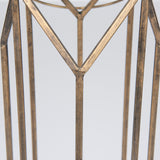 Ivy Small Gold Metal Geometric Cage Candle Holder Lantern from Mercana - Luna Furniture