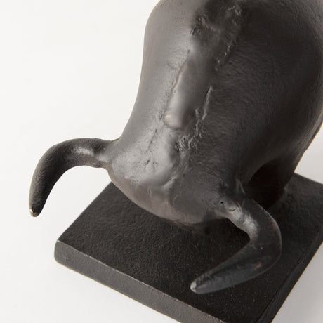 Tauro III (Set of 2) 10L x 5W Black Cast Aluminum Raging Bull Bookends from Mercana - Luna Furniture