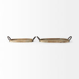 Alina 27.8L x 13.6W x 3.9H Set of Two Light Brown Wood Trays from Mercana - Luna Furniture