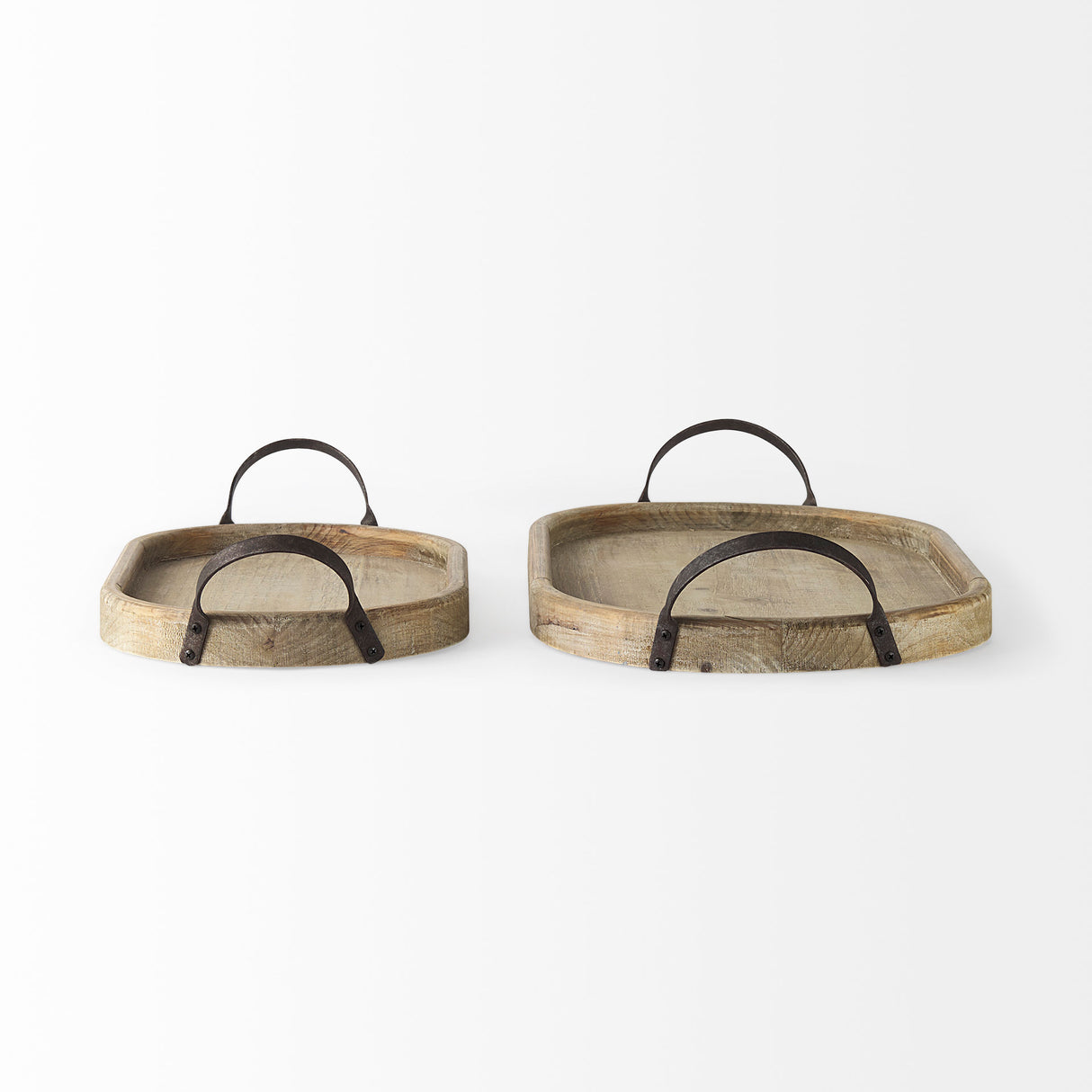 Alina 27.8L x 13.6W x 3.9H Set of Two Light Brown Wood Trays from Mercana - Luna Furniture
