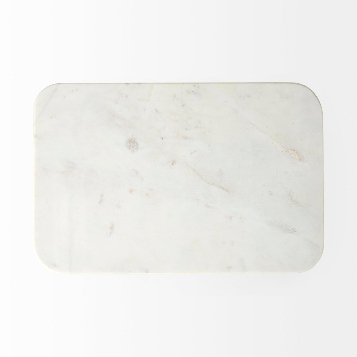 Preston 17.3L x 11.3W x 22.8H White Marble Top W/Gold Metal Accent Table from Mercana - Luna Furniture