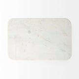 Preston 17.3L x 11.3W x 22.8H White Marble Top W/Gold Metal Accent Table from Mercana - Luna Furniture
