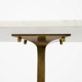 Preston 17.3L x 11.3W x 22.8H White Marble Top W/Gold Metal Accent Table from Mercana - Luna Furniture