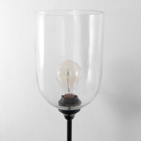 Clyde 6.0L x 8.0W x 37.0H Matte Black W/Glass Round Wall Sconce from Mercana - Luna Furniture