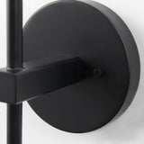 Clyde 6.0L x 8.0W x 37.0H Matte Black W/Glass Round Wall Sconce from Mercana - Luna Furniture